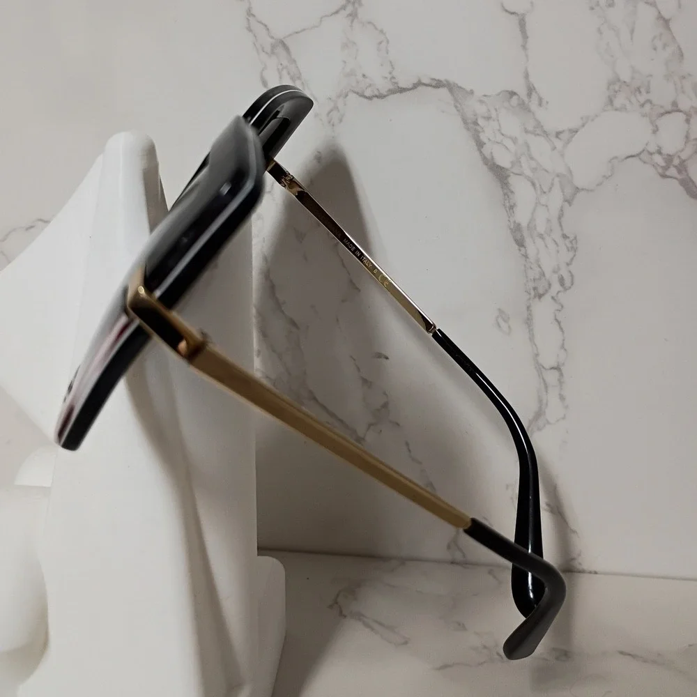 DOLCE & GABBANA Black w/ Burgundy & White Stripes Women's Sunglasses - NWT